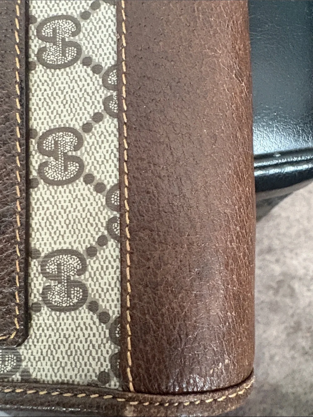 GUCCI VINTAGE Brown Patterned ATTACHE Briefcase Bag